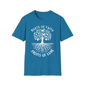 Faith Roots Tree T-Shirt – "Roots of Faith, Fruits of Love" Christian Tee