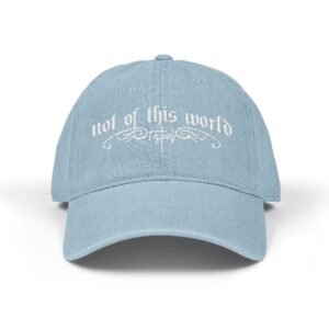 Not Of This World Denim Hat — Embroidered Christian Baseball Cap