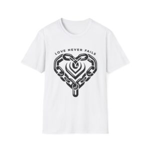 Love Never Fails Heart Chain T-Shirt